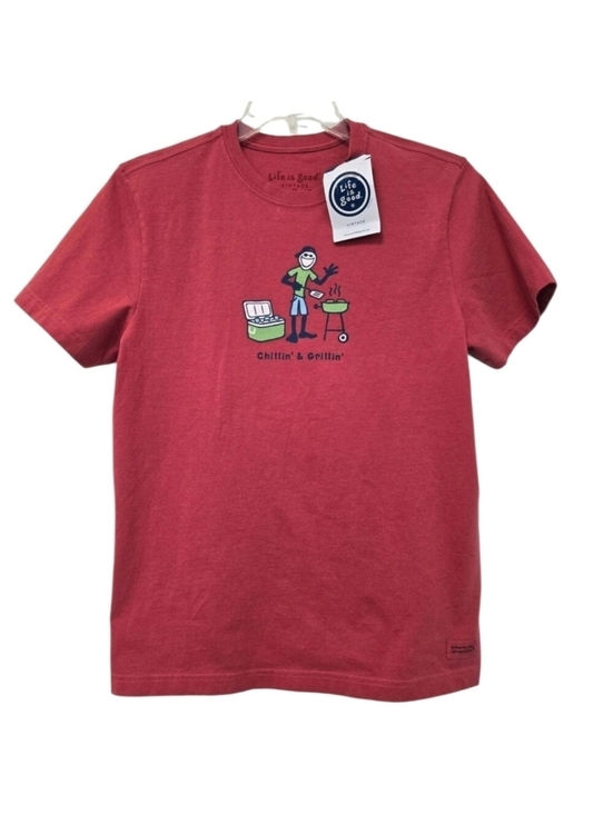 Life Is Good Other - Life is Good Vintage Chillin' & Grillin' T-Shirt, Red, size S